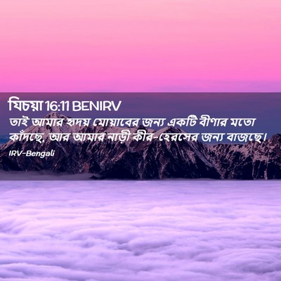 Picture 02 - যিচয়া 16:11 BENIRV - তাই আমার হৃদয় - Bible Verse Picture