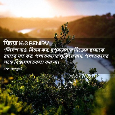 Picture 02 - যিচয়া 16:3 BENIRV - “নির্দেশ দাও; - Bible Verse Picture