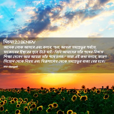 Picture 02 - যিচয়া 2:3 BENIRV - অনেক লোক আসবে এবং - Bible Verse Picture