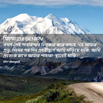 Picture 02 - যিচয়া 21:8 BENIRV - তখন সেই পাহারাদার - Bible Verse Picture