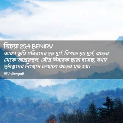 Picture 02 - যিচয়া 25:4 BENIRV - কারণ তুমি গরিবদের - Bible Verse Picture