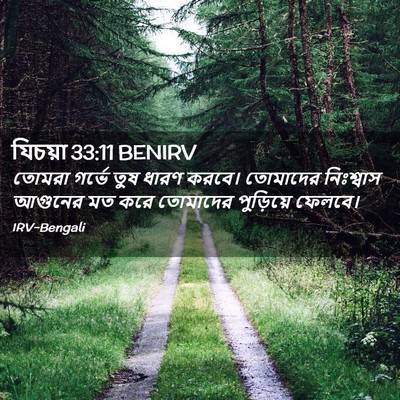 Picture 02 - যিচয়া 33:11 BENIRV - তোমরা গর্ভে তুষ - Bible Verse Picture