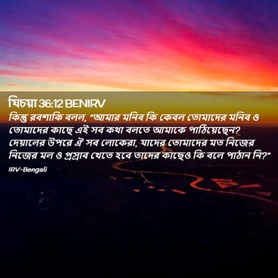 Picture 02 - যিচয়া 36:12 BENIRV - কিন্তু রবশাকি বলল, - Bible Verse Picture