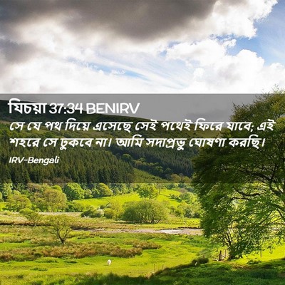 Picture 02 - যিচয়া 37:34 BENIRV - সে যে পথ দিয়ে - Bible Verse Picture