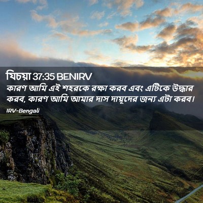 Picture 02 - যিচয়া 37:35 BENIRV - কারণ আমি এই শহরকে - Bible Verse Picture