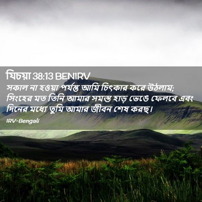 Picture 02 - যিচয়া 38:13 BENIRV - সকাল না হওয়া - Bible Verse Picture