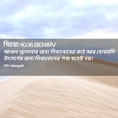 Picture 02 - যিচয়া 40:16 BENIRV - আগুন জ্বালাবার - Bible Verse Picture