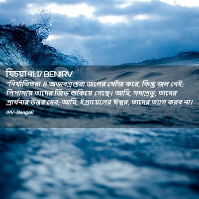 Picture 02 - যিচয়া 41:17 BENIRV - “নির্যাতিতরা ও - Bible Verse Picture
