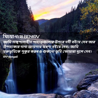 Picture 02 - যিচয়া 41:18 BENIRV - আমি গাছপালাহীন - Bible Verse Picture