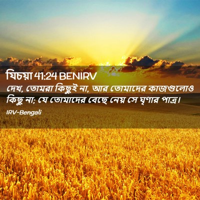Picture 02 - যিচয়া 41:24 BENIRV - দেখ, তোমরা কিছুই - Bible Verse Picture