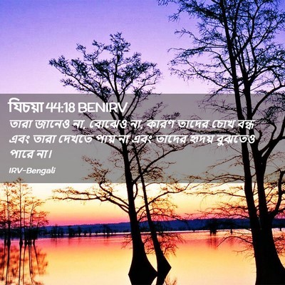 Picture 02 - যিচয়া 44:18 BENIRV - তারা জানেও না, - Bible Verse Picture
