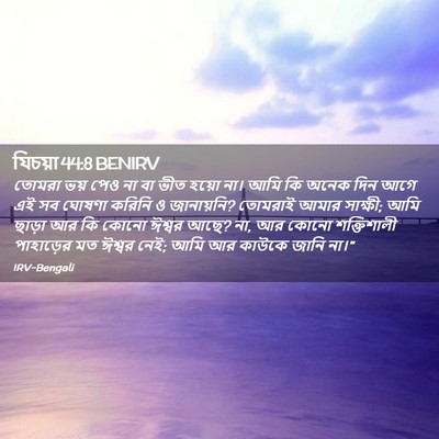 Picture 02 - যিচয়া 44:8 BENIRV - তোমরা ভয় পেও না বা - Bible Verse Picture