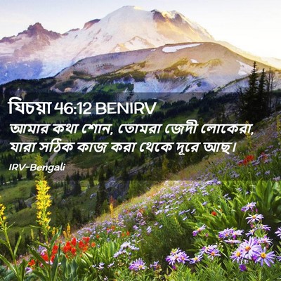 Picture 02 - যিচয়া 46:12 BENIRV - আমার কথা শোন, তোমরা - Bible Verse Picture