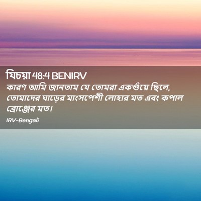 Picture 02 - যিচয়া 48:4 BENIRV - কারণ আমি জানতাম যে - Bible Verse Picture