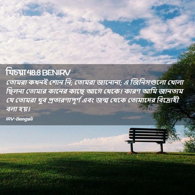 Picture 02 - যিচয়া 48:8 BENIRV - তোমরা কখনই শোন নি; - Bible Verse Picture