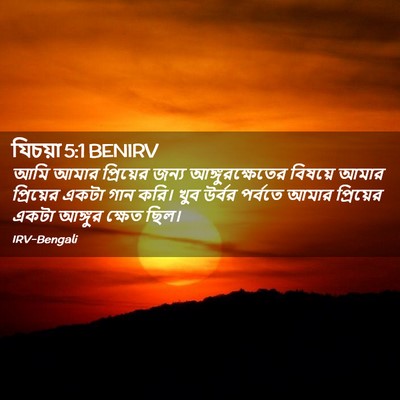 Picture 02 - যিচয়া 5:1 BENIRV - আমি আমার প্রিয়ের - Bible Verse Picture