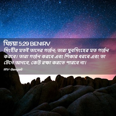 Picture 02 - যিচয়া 5:29 BENIRV - সিংহীর মতই তাদের - Bible Verse Picture