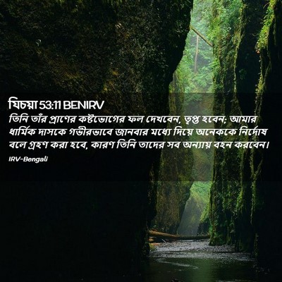 Picture 02 - যিচয়া 53:11 BENIRV - তিনি তাঁর প্রাণের - Bible Verse Picture