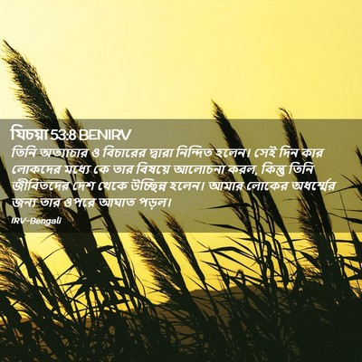 Picture 02 - যিচয়া 53:8 BENIRV - তিনি অত্যাচার ও - Bible Verse Picture