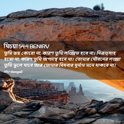 Picture 02 - যিচয়া 54:4 BENIRV - তুমি ভয় কোরো না, - Bible Verse Picture
