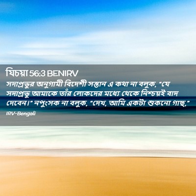 Picture 02 - যিচয়া 56:3 BENIRV - সদাপ্রভুর অনুগামী - Bible Verse Picture