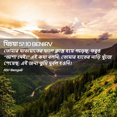 Picture 02 - যিচয়া 57:10 BENIRV - তোমার যাতায়াতের - Bible Verse Picture