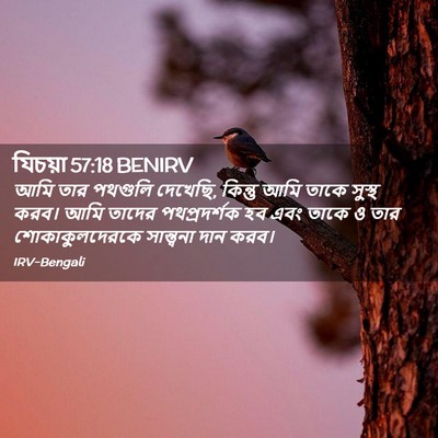 Picture 02 - যিচয়া 57:18 BENIRV - আমি তার পথগুলি - Bible Verse Picture