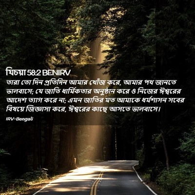 Picture 02 - যিচয়া 58:2 BENIRV - তারা তো দিন - Bible Verse Picture