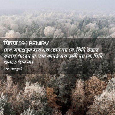 Picture 02 - যিচয়া 59:1 BENIRV - দেখ, সদাপ্রভুর হাত - Bible Verse Picture