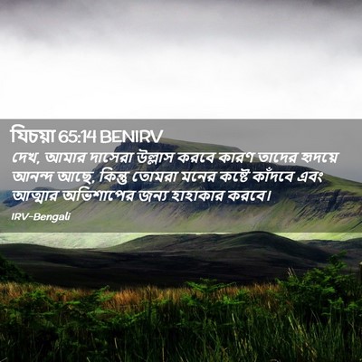 Picture 02 - যিচয়া 65:14 BENIRV - দেখ, আমার দাসেরা - Bible Verse Picture