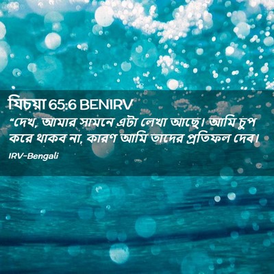 Picture 02 - যিচয়া 65:6 BENIRV - “দেখ, আমার সামনে - Bible Verse Picture