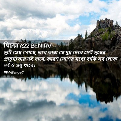Picture 02 - যিচয়া 7:22 BENIRV - দুটি মেষ পোষে, তবে - Bible Verse Picture