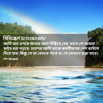 Picture 02 - যিহিষ্কেল 12:13 BENIRV - আমি তার ওপরে আমার - Bible Verse Picture