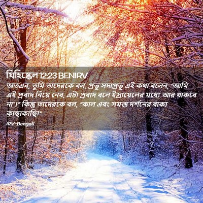 Picture 02 - যিহিষ্কেল 12:23 BENIRV - অতএব, তুমি তাদেরকে - Bible Verse Picture