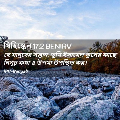 Picture 02 - যিহিষ্কেল 17:2 BENIRV - হে মানুষের সন্তান, - Bible Verse Picture