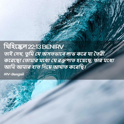 Picture 02 - যিহিষ্কেল 22:13 BENIRV - তাই দেখ, তুমি যে - Bible Verse Picture