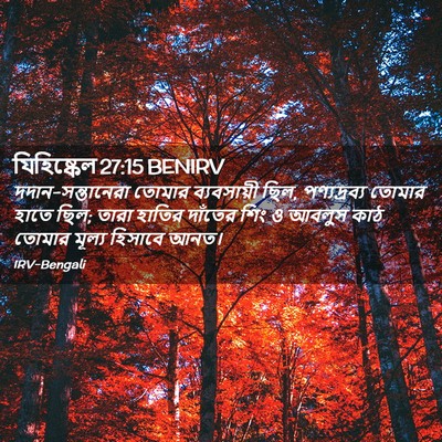 Picture 02 - যিহিষ্কেল 27:15 BENIRV - দদান-সন্তানেরা - Bible Verse Picture