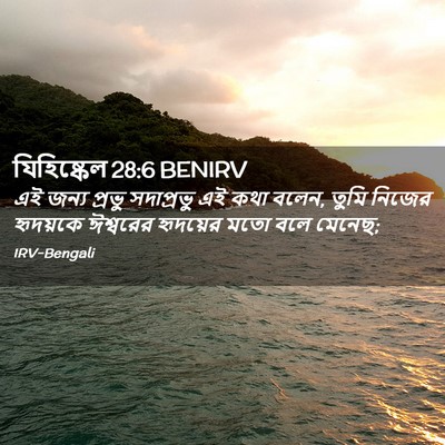 Picture 02 - যিহিষ্কেল 28:6 BENIRV - এই জন্য প্রভু - Bible Verse Picture