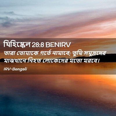 Picture 02 - যিহিষ্কেল 28:8 BENIRV - তারা তোমাকে গর্তে - Bible Verse Picture