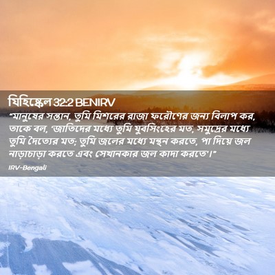 Picture 02 - যিহিষ্কেল 32:2 BENIRV - “মানুষের সন্তান, - Bible Verse Picture