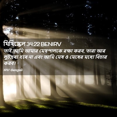 Picture 02 - যিহিষ্কেল 34:22 BENIRV - তাই আমি আমার - Bible Verse Picture
