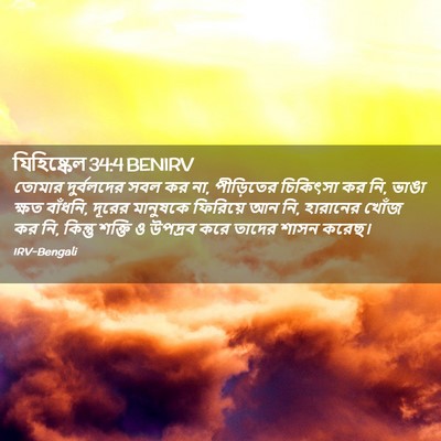 Picture 02 - যিহিষ্কেল 34:4 BENIRV - তোমার দুর্বলদের - Bible Verse Picture
