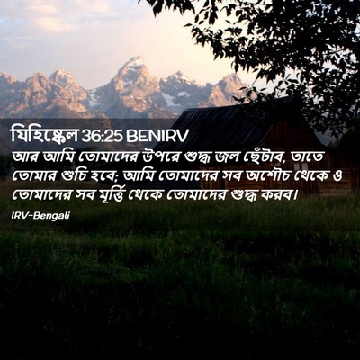 Picture 02 - যিহিষ্কেল 36:25 BENIRV - আর আমি তোমাদের - Bible Verse Picture