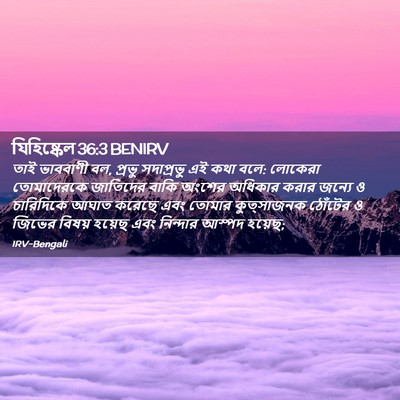 Picture 02 - যিহিষ্কেল 36:3 BENIRV - তাই ভাববাণী বল, - Bible Verse Picture
