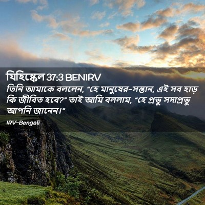 Picture 02 - যিহিষ্কেল 37:3 BENIRV - তিনি আমাকে বললেন, - Bible Verse Picture