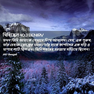 Picture 02 - যিহিষ্কেল 40:3 BENIRV - তখন তিনি আমাকে - Bible Verse Picture