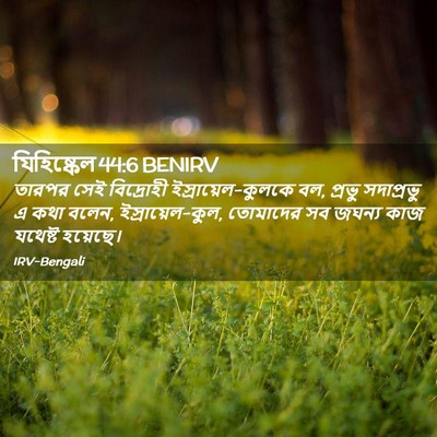 Picture 02 - যিহিষ্কেল 44:6 BENIRV - তারপর সেই - Bible Verse Picture