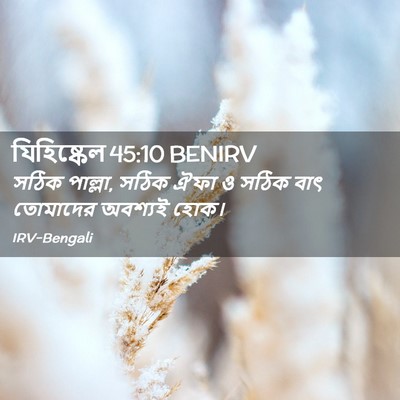 Picture 02 - যিহিষ্কেল 45:10 BENIRV - সঠিক পাল্লা, সঠিক - Bible Verse Picture