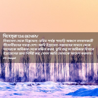 Picture 02 - যিহোচূৱা 13:6 BENIRV - লিবানোন থেকে - Bible Verse Picture
