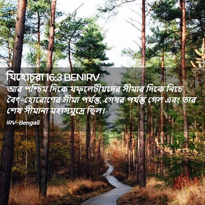 Picture 02 - যিহোচূৱা 16:3 BENIRV - আর পশ্চিম দিকে - Bible Verse Picture